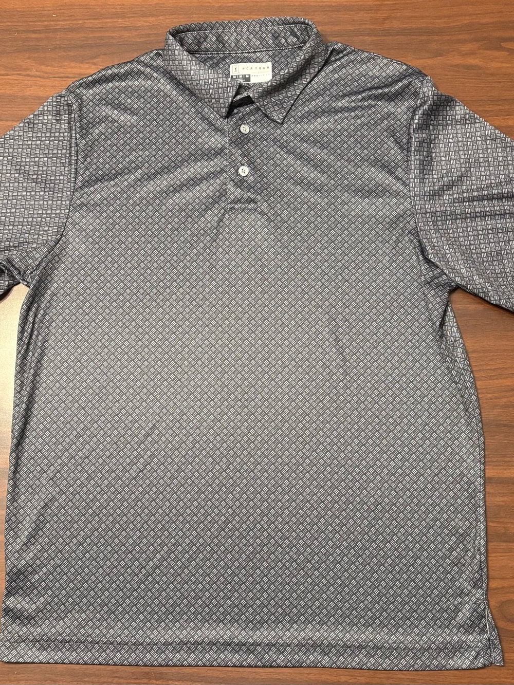 PGA Tour Navy Geometric Print Polo